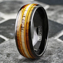 Load image into Gallery viewer, Mens Wedding Band Rings for Men Wedding Rings for Womens / Mens Rings Deer Antler Whiskey Barrel Guitar String - Jewelry Store by Erik Rayo
