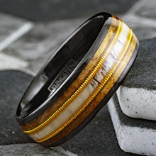 Load image into Gallery viewer, Mens Wedding Band Rings for Men Wedding Rings for Womens / Mens Rings Deer Antler Whiskey Barrel Guitar String - Jewelry Store by Erik Rayo
