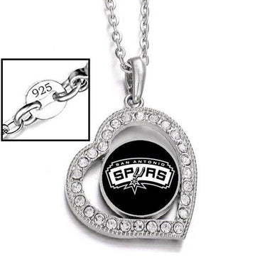 San Antonio Spurs Warriors Womens Silver Link Chain Necklace With Pendant D19 - Jewelry Store by Erik Rayo