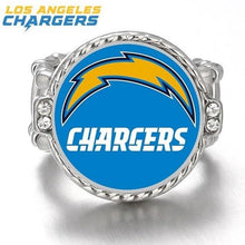 Load image into Gallery viewer, San Diego Chargers Ring Adjustable Jewelry Silver Plated Mens Womens Chain Football NFL Team - One Size Fits All - ErikRayo.com
