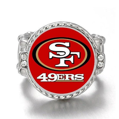 San Francisco 49ers Ring Adjustable Jewelry Silver Plated Mens Womens Chain Football NFL Team - One Size Fits All - ErikRayo.com