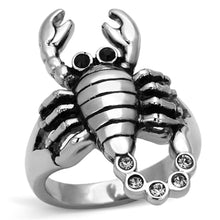 Load image into Gallery viewer, Scorpion Ring Anillo Para Hombre y Mujer y Ninos Unisex Kids with Top Grade Crystal in Jet - Jewelry Store by Erik Rayo

