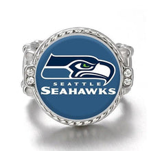 Load image into Gallery viewer, Seattle Seahawks Ring Adjustable Jewelry Silver Plated Mens Womens Chain Football NFL Team - One Size Fits All - ErikRayo.com
