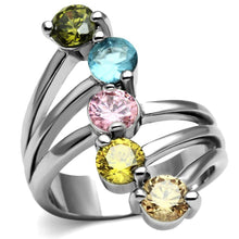 Load image into Gallery viewer, Sigrid Cocktail Ring - Stainless Steel, AAA CZ , Multi Color - TK2876 - Jewelry Store by Erik Rayo
