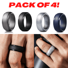 Load image into Gallery viewer, 4 Pack Silicone Wedding Engagement Ring Men Women Rubber Band for Work Gym Sports - Jewelry Store by Erik Rayo
