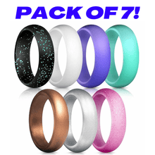 Load image into Gallery viewer, Silicone Wedding Engagement Ring Women Rubber Band for Work Gym Sports (7 Pack) - ErikRayo.com
