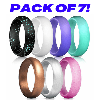 Silicone Wedding Engagement Ring Women Rubber Band for Work Gym Sports (7 Pack) - ErikRayo.com