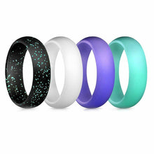 Load image into Gallery viewer, 7 Pack Silicone Wedding Band Rings All Different Colors Women Rubber Band for Work Gym Sports - Jewelry Store by Erik Rayo
