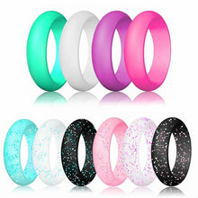 Load image into Gallery viewer, Silicone Wedding Engagement Ring Women Rubber Band for Work Gym Sports (Pack of 10 Rings) - ErikRayo.com
