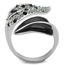Load image into Gallery viewer, Silver Black Leafs Womens Ring Anillo Para Mujer y Ninos Unisex Kids 316L Stainless Steel Ring - Jewelry Store by Erik Rayo
