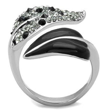 Load image into Gallery viewer, Silver Black Leafs Womens Ring Anillo Para Mujer Stainless Steel Ring - Jewelry Store by Erik Rayo
