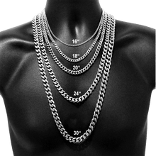Load image into Gallery viewer, Silver Cuban Curb Chain Necklace for Men and Women Stainless Steel - Jewelry Store by Erik Rayo
