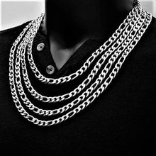 Load image into Gallery viewer, Silver Figaro Chain Necklace for Men and Women Stainless Steel - Jewelry Store by Erik Rayo
