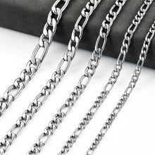 Load image into Gallery viewer, Silver Figaro Chain Necklace for Men and Women Stainless Steel - Jewelry Store by Erik Rayo
