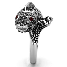Load image into Gallery viewer, Silver Fish Ring Anillo Para Hombre y Mujer y Ninos Unisex Kids Stainless Steel Ring with Top Grade Crystal in Siam - Jewelry Store by Erik Rayo
