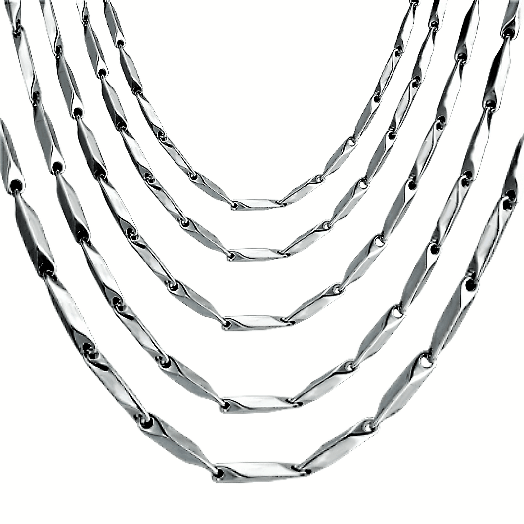 Silver Necklace for Men Women Kids Double Sided Fate Arrow Stainless Steel Chain - ErikRayo.com