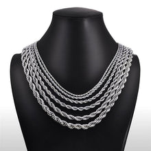 Load image into Gallery viewer, Silver Rope Chain Necklaces for Men Women and Kids Stainless Steel - Jewelry Store by Erik Rayo
