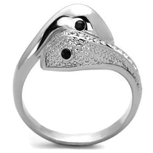 Load image into Gallery viewer, Silver Snakes Womens Ring Anillo Para Mujer y Ninos Unisex Kids 316L Stainless Steel Ring Top Grade Crystal in Jet - Jewelry Store by Erik Rayo
