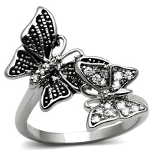 Load image into Gallery viewer, Silver Womens Butterflies Ring Anillo Para Mujer y Ninos Unisex Kids 316L Stainless Steel Ring Sofia - Jewelry Store by Erik Rayo
