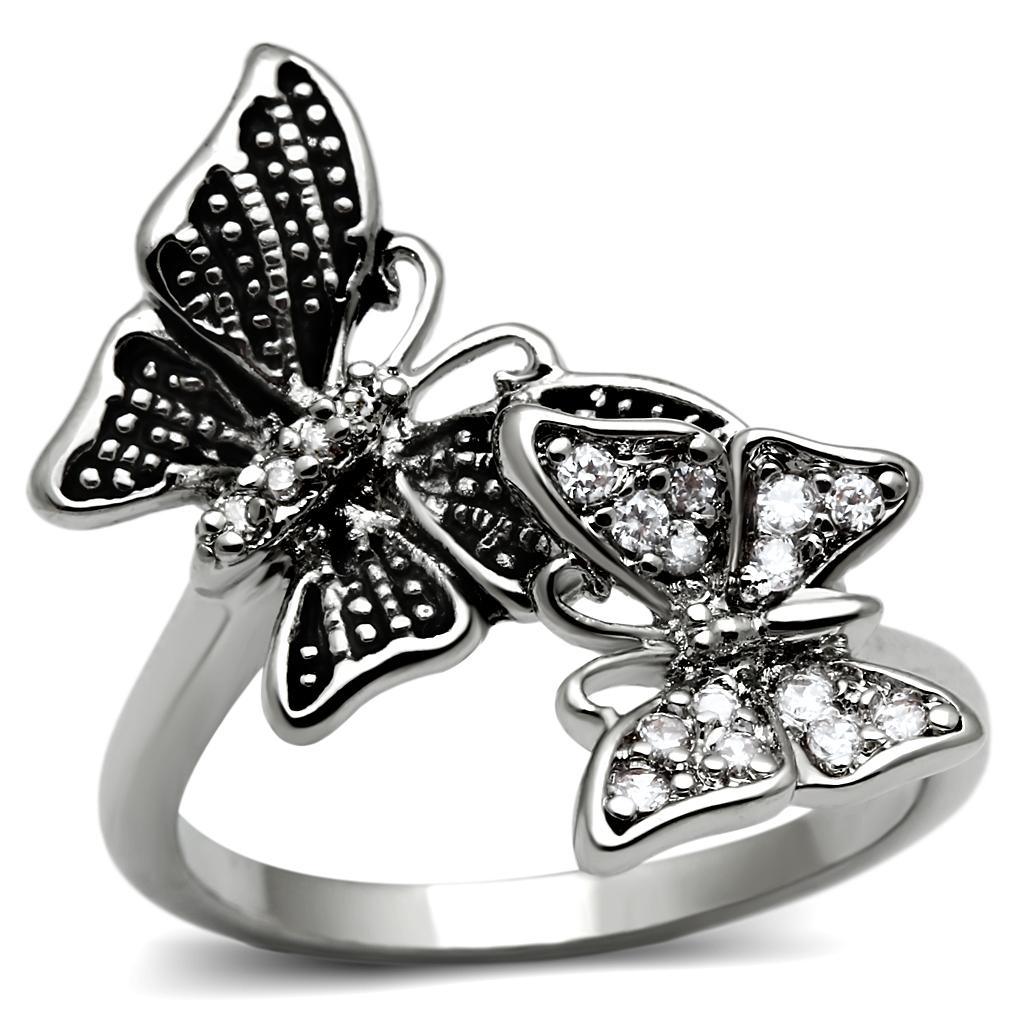 Silver Womens Butterflies Ring Anillo Para Mujer Stainless Steel Ring Sofia - Jewelry Store by Erik Rayo