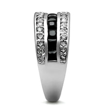 Load image into Gallery viewer, Silver Womens Ring Anillo Para Mujer y Ninos Unisex Kids 316L Stainless Steel Ring with AAA Grade CZ in Black Diamond - Jewelry Store by Erik Rayo
