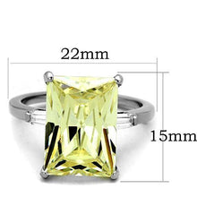 Load image into Gallery viewer, Silver Womens Ring Anillo Para Mujer y Ninos Unisex Kids 316L Stainless Steel Ring with AAA Grade CZ in Citrine Yellow - Jewelry Store by Erik Rayo
