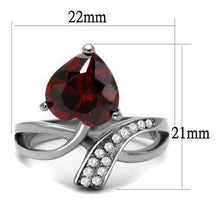 Load image into Gallery viewer, Silver Womens Ring Anillo Para Mujer y Ninos Unisex Kids 316L Stainless Steel Ring with AAA Grade CZ in Garnet - Jewelry Store by Erik Rayo
