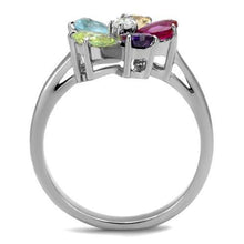 Load image into Gallery viewer, Silver Womens Ring Anillo Para Mujer y Ninos Unisex Kids 316L Stainless Steel Ring with AAA Grade CZ in Multi Color - Jewelry Store by Erik Rayo
