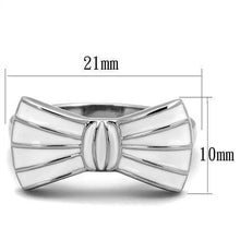 Load image into Gallery viewer, Silver Womens Ring Anillo Para Mujer y Ninos Unisex Kids 316L Stainless Steel Ring with Epoxy in White Mestre - Jewelry Store by Erik Rayo
