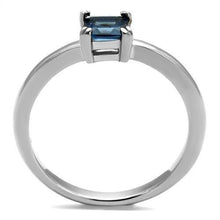 Load image into Gallery viewer, Silver Womens Ring Anillo Para Mujer y Ninos Unisex Kids 316L Stainless Steel Ring with Glass in Montana - Jewelry Store by Erik Rayo

