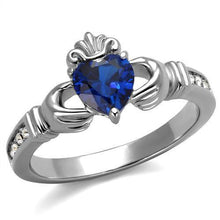 Load image into Gallery viewer, Silver Womens Ring Anillo Para Mujer y Ninos Unisex Kids 316L Stainless Steel Ring with Spinel in London Blue - Jewelry Store by Erik Rayo
