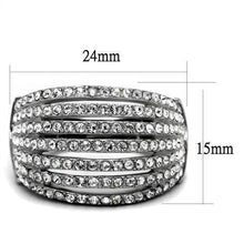 Load image into Gallery viewer, Silver Womens Ring Anillo Para Mujer y Ninos Unisex Kids 316L Stainless Steel Ring with Top Grade Crystal in Clear Boston - Jewelry Store by Erik Rayo
