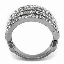 Load image into Gallery viewer, Silver Womens Ring Anillo Para Mujer y Ninos Unisex Kids 316L Stainless Steel Ring with Top Grade Crystal in Clear Boston - Jewelry Store by Erik Rayo
