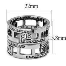 Load image into Gallery viewer, Silver Womens Ring Anillo Para Mujer y Ninos Unisex Kids 316L Stainless Steel Ring with Top Grade Crystal Lombardy - Jewelry Store by Erik Rayo
