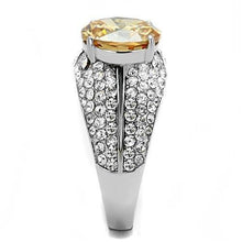 Load image into Gallery viewer, Silver Womens Ring Anillo Para Mujer y Ninos Unisex Kids Stainless Steel Ring with AAA Grade CZ in Champagne Biella - ErikRayo.com

