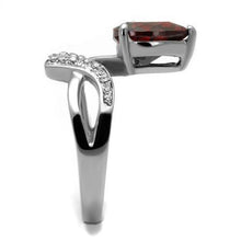 Load image into Gallery viewer, Silver Womens Ring Anillo Para Mujer y Ninos Unisex Kids Stainless Steel Ring with AAA Grade CZ in Garnet - Jewelry Store by Erik Rayo
