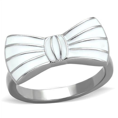 Silver Womens Ring Anillo Para Mujer Stainless Steel Ring with Epoxy in White Mestre - Jewelry Store by Erik Rayo