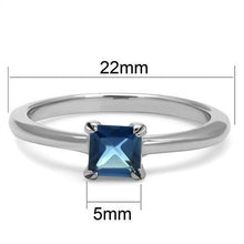 Load image into Gallery viewer, Silver Womens Ring Anillo Para Mujer y Ninos Unisex Kids Stainless Steel Ring with Glass in Montana - ErikRayo.com
