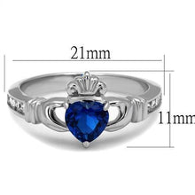 Load image into Gallery viewer, Silver Womens Ring Anillo Para Mujer Stainless Steel Ring with Spinel in London Blue - Jewelry Store by Erik Rayo
