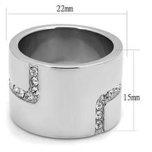 Load image into Gallery viewer, Silver Womens Ring Anillo Para Mujer Stainless Steel Ring with Top Grade Crystal in Clear Lombardy - Jewelry Store by Erik Rayo
