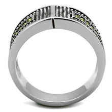 Load image into Gallery viewer, Silver Womens Ring Anillo Para Mujer Stainless Steel Ring with Top Grade Crystal in Olivine color - Jewelry Store by Erik Rayo
