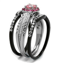 Load image into Gallery viewer, Silver Womens Ring Rose Pink Anillo Para Mujer y Ninos Kids Stainless Steel Ring with AAA Grade CZ in Light Rose Adele - Jewelry Store by Erik Rayo
