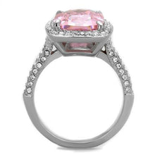 Load image into Gallery viewer, Silver Womens Ring Rose PInk Anillo Para Mujer y Ninos Unisex Kids 316L Stainless Steel Ring with AAA Grade CZ Light Rose - Jewelry Store by Erik Rayo
