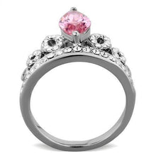 Load image into Gallery viewer, Silver Womens Ring Rose Pink Anillo Para Mujer y Ninos Unisex Kids 316L Stainless Steel Ring with AAA Grade CZ Pink Rose - Jewelry Store by Erik Rayo

