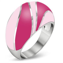 Load image into Gallery viewer, Silver Womens Ring Rose Pink Anillo Para Mujer y Ninos Unisex Kids 316L Stainless Steel Ring with Epoxy Padua - Jewelry Store by Erik Rayo

