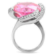Load image into Gallery viewer, Silver Womens Ring Rose Pink Anillo Para Mujer Stainless Steel Ring with AAA Grade CZ in Rose - Jewelry Store by Erik Rayo
