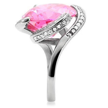 Load image into Gallery viewer, Silver Womens Ring Rose Pink Anillo Para Mujer Stainless Steel Ring with AAA Grade CZ in Rose - Jewelry Store by Erik Rayo
