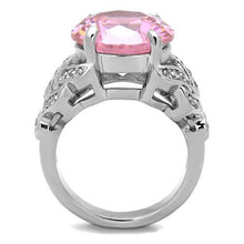 Load image into Gallery viewer, Silver Womens Ring Rose Pink Anillo Para Mujer Stainless Steel Ring with AAA Grade CZ Rosa - Jewelry Store by Erik Rayo
