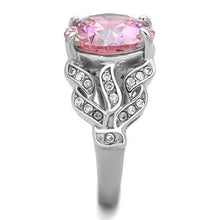 Load image into Gallery viewer, Silver Womens Ring Rose Pink Anillo Para Mujer Stainless Steel Ring with AAA Grade CZ Rosa - Jewelry Store by Erik Rayo
