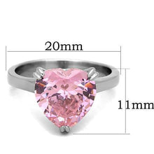 Load image into Gallery viewer, Silver Womens Ring Rose Pink Anillo Para Mujer Stainless Steel Ring with AAA Grade CZ Rose - Jewelry Store by Erik Rayo
